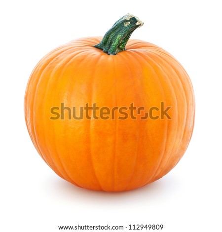 Big yellow pumpkin  on a white background.