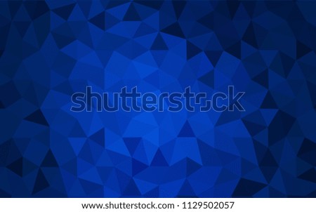 Dark BLUE vector polygonal template. A sample with polygonal shapes. Textured pattern for your backgrounds.