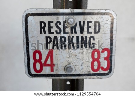 Reserved Parking Sign In Black Red And White