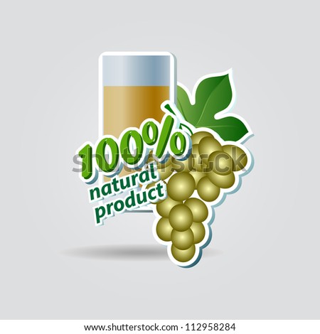 Grapes and glass of juice, vector