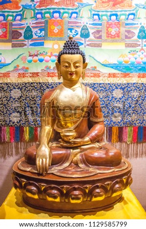 Buddha Shakyamuni spiritual master, founder Buddhism Royalty-Free Stock Photo #1129585799