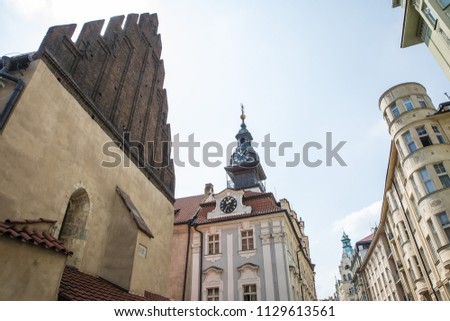 Old new synagogue of Prague Royalty-Free Stock Photo #1129613561