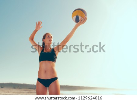 
Beach volleyball on sunset