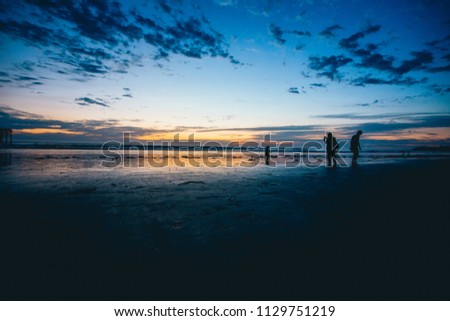 Pacific Beach San Diego Sunset Silhouette People Human 