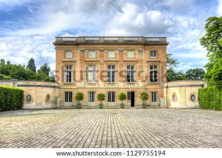 Petit Trianon in Versailles, Paris, France Royalty-Free Stock Photo #1129755194