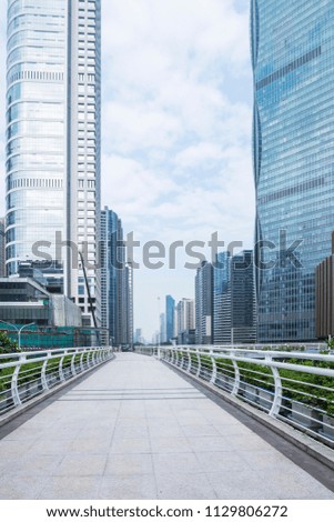 Urban traffic road under the background of urban building