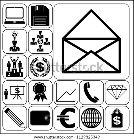 Set of 17 business symbols of icons. Collection. Amazing desing. Vector Illustration.