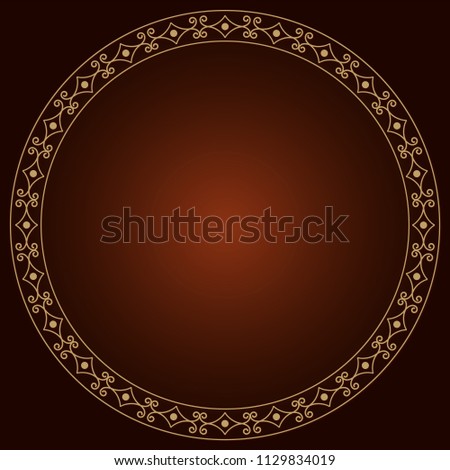 
Decorative round frame for design with floral ornament. A template for printing postcards, invitations, books, for textiles, engraving, wooden furniture, forging. Vector.
