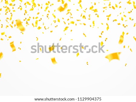 Stock vector illustration defocused gold confetti isolated on a transparent background Royalty-Free Stock Photo #1129904375