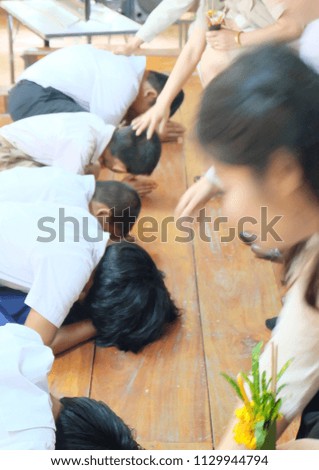Blurry,  worship activities in primary schools.