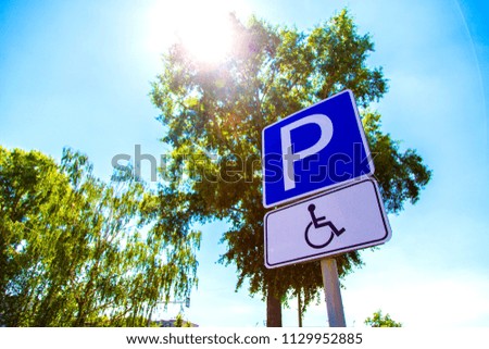 
Parking sign for people with disabilities
