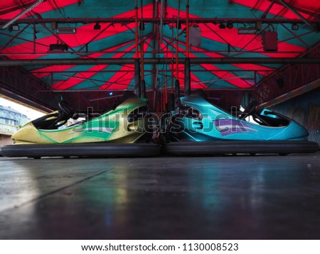 bumper cars on a funfair in Cologne