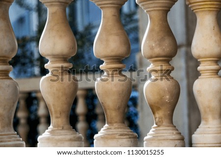 Stone columns in close up, horizontal image