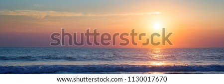 Atlantic ocean sunset, Lacanau France