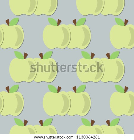 seamless background of two green apples