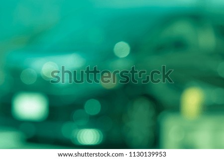 blurred car on green tone for background