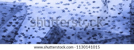Blue lace on a white background. This net lace is for those who want to go outside the box. Raise the top pieces to drop the bra and trousers for your design, applying this texture will be the first