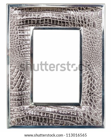 silver photo image frame isolated on white background