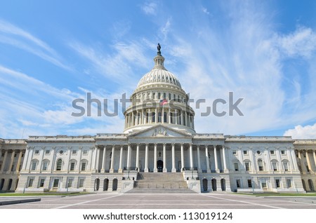 United States Capitol Building east facade - Washington DC United States Royalty-Free Stock Photo #113019124