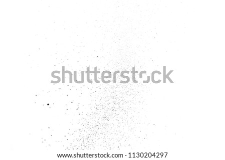  Black particles of charcoal splash on white background, air pollution
