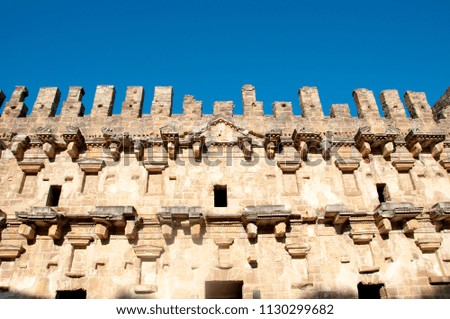 Exterior image antique Amphitheater in Aspendos, Antalya, Turkey 