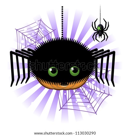 Halloween pumpkin Jack o lantern in spider costume
