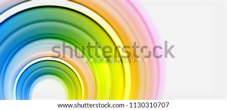 Rainbow fluid color line abstract background - swirl and circles, twisted liquid colours design, colorful marble or plastic wavy texture backdrop, multicolored template for business or technology