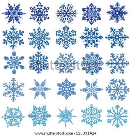 set of vectors snowflakes