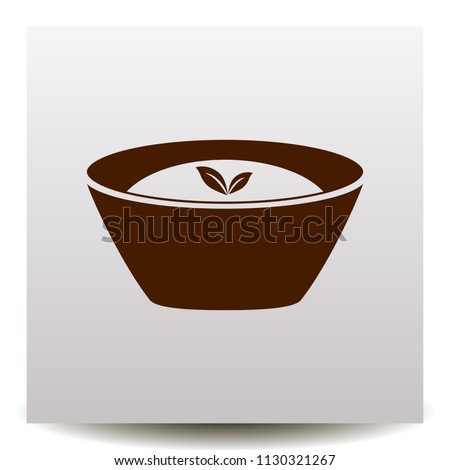 Bowl vector icon . Illustration on a flat design style. EPS 10. Suitable for restaurant sign, cafe