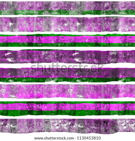 Watercolor seamless pattern with horizontal lines. Hand painted brush strokes texture.
