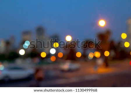 Defocused city lights of Tel Aviv, bokeh texture effect