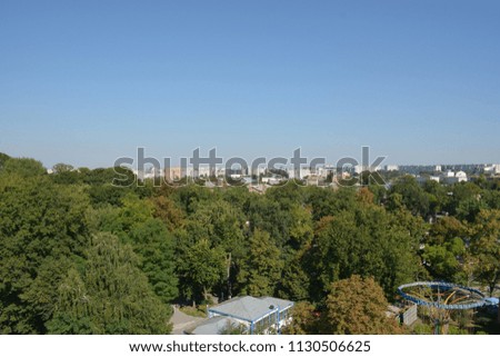 view from top to green city