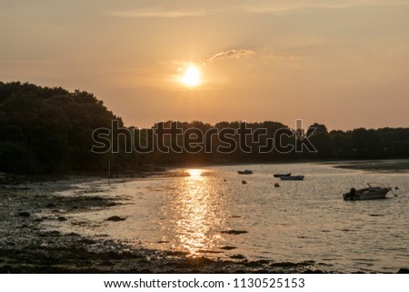Sunset over the river