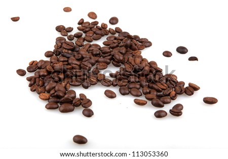 Coffee Beans isolated on white.