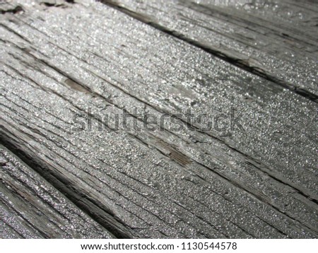 Water drops on old wooden boards 
