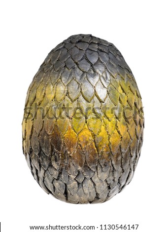 Dragon egg on white background. Clay craft.