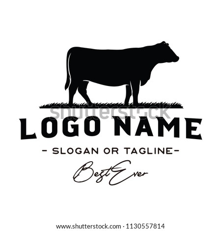 Vintage Cattle / Beef logo design inspiration vector Royalty-Free Stock Photo #1130557814