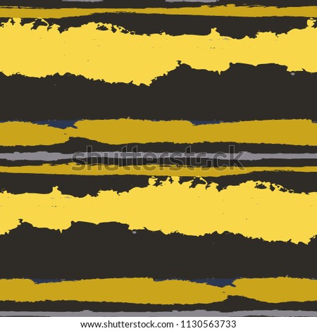 Seamless Background with Stripes Painted Lines. Texture with Horizontal Dry Brush Strokes. Scribbled Grunge Rapport for Cloth, Swimwear, Textile. Rustic Vector Background with Stripes
