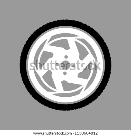 car wheel on a gray background vector art