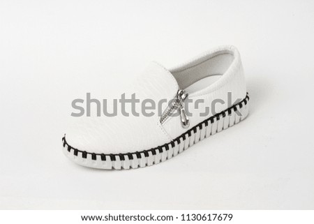 Women's shoes leather isolated on white background