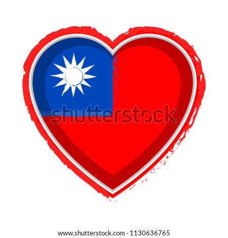 Heart shaped flag of Taiwan