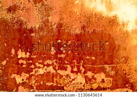 Texture of old iron, light paint and rust. Abstract, grunge background.
