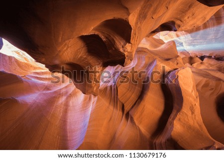 Light Beam in Antelope Slot Canyon in Page, Arizona, US