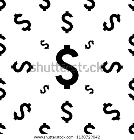 Dollar Sign Seamless Pattern Vector Art Illustration