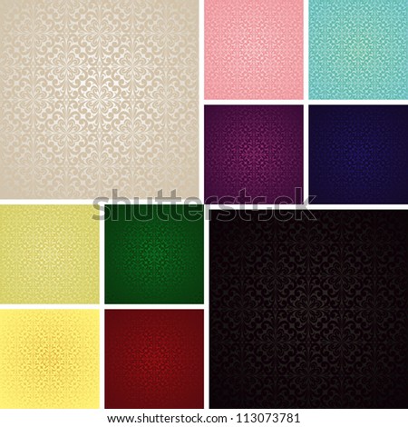 Seamless wallpapers - set of ten colors.