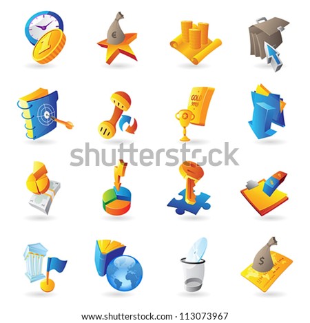 Icons for business and finance. Vector illustration.