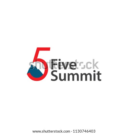Five Summit Vector Template Design Illustration