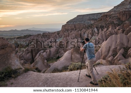 Landscaspe photographer taking picture in Cappadocia