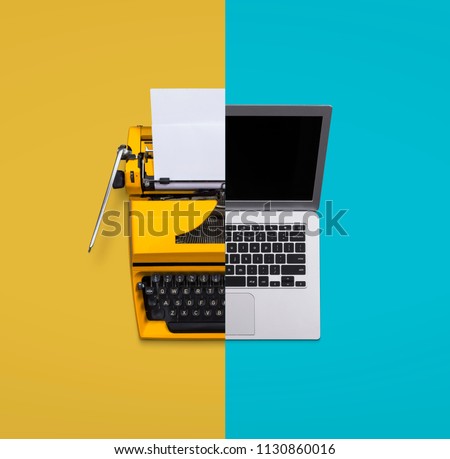 Old vs new technology Royalty-Free Stock Photo #1130860016