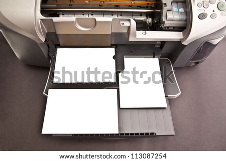  Personal printer isolated on white. Clipping path included.